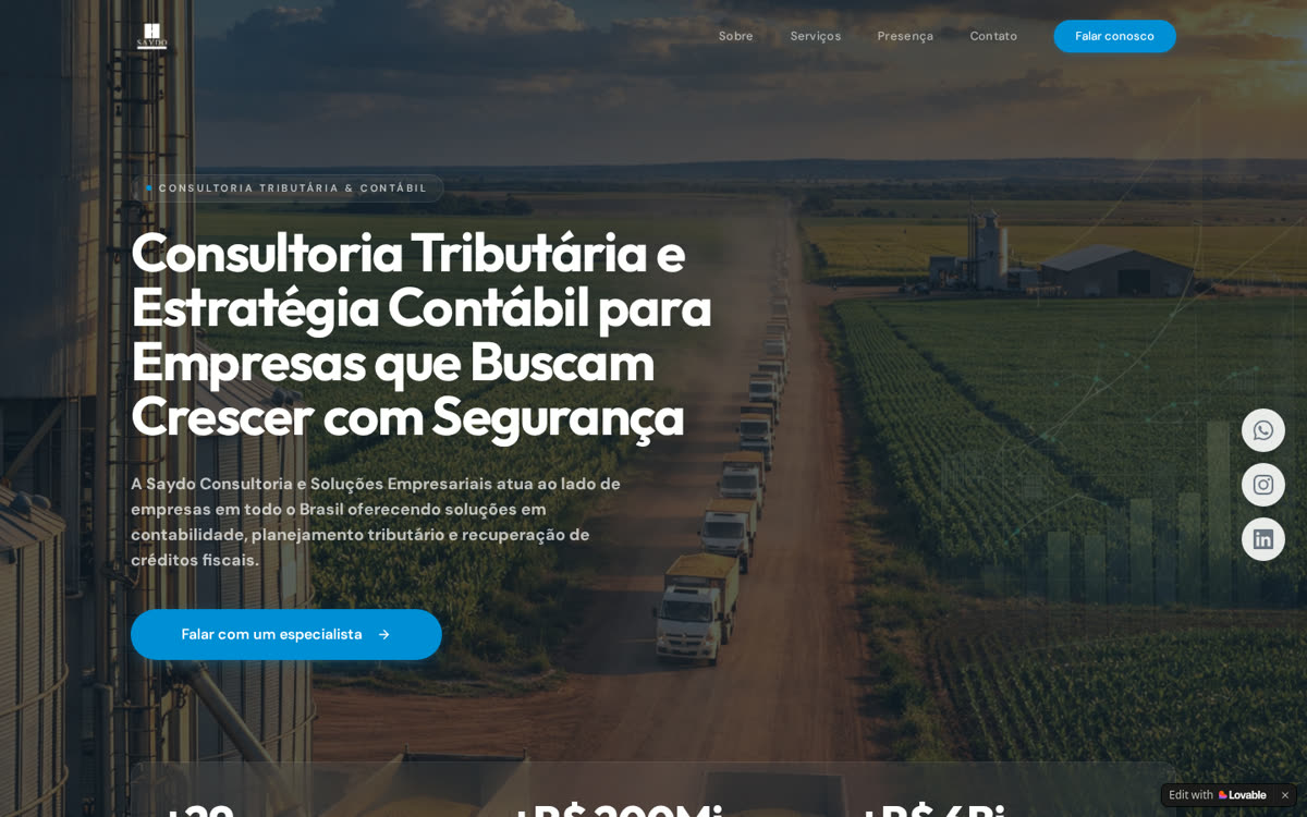 Site da Saydo Consultoria criado pela Agência GS